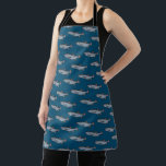 Salmon Swimming Pattern PNW Fishing Fish River   Apron<br><div class="desc">Fun hand drawn illustrations decorate this cute apron. Change the background colour if you like! Check out my shop for more fun items. Let me know if you'd like something custom!</div>