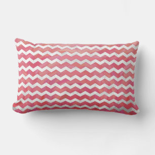 Salmon Swirl Chevron Pattern Lumbar Cushion