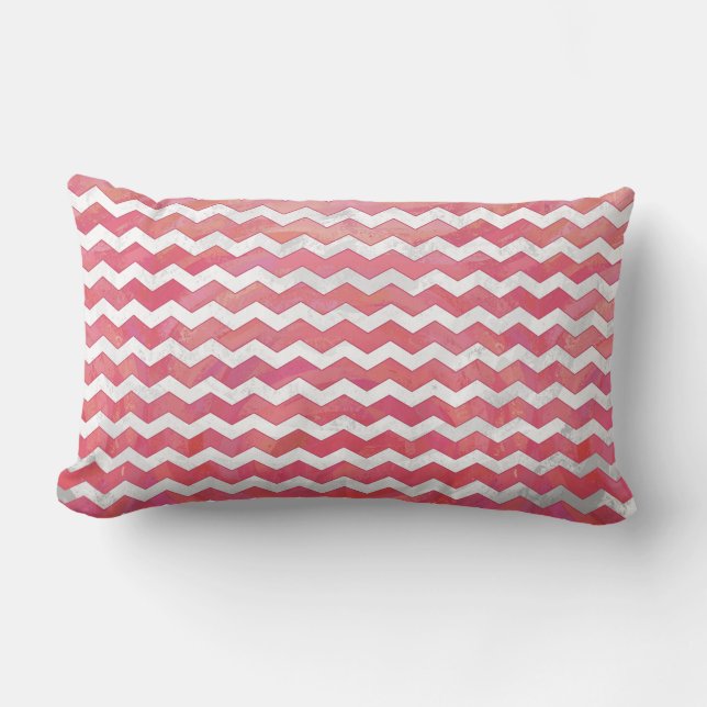 Salmon Swirl Chevron Pattern Lumbar Cushion (Front)