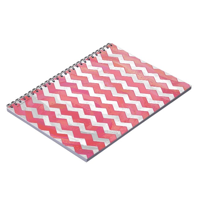 Salmon Swirl Chevron Pattern Notebook (Left Side)