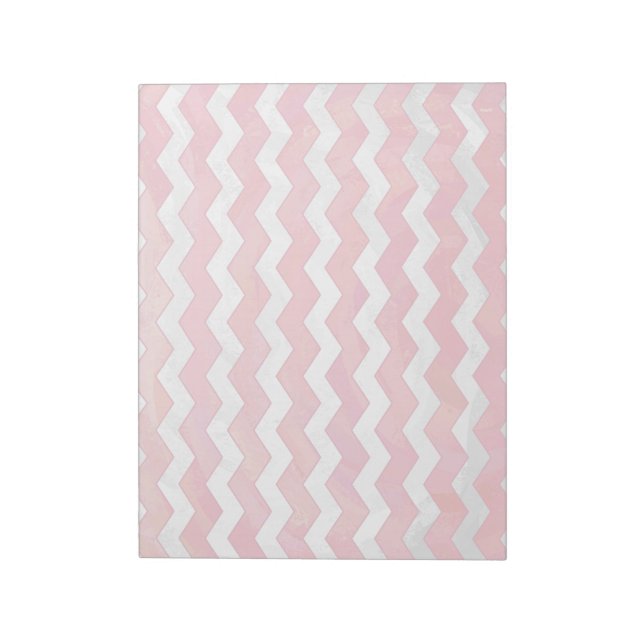 Salmon Swirl Chevron Pattern Notepad (Rotated)