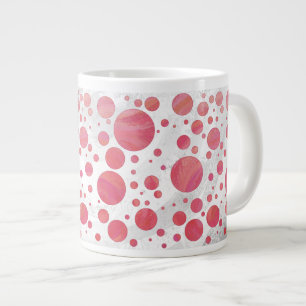 Salmon Swirl Dot Pattern Large Coffee Mug