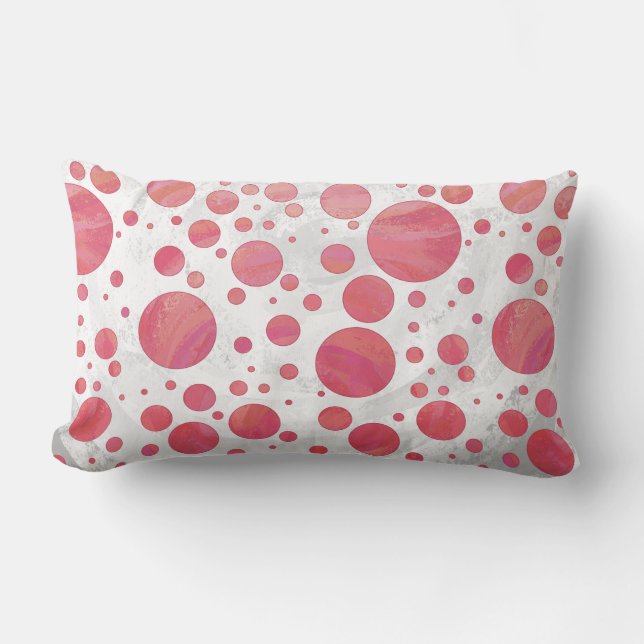 Salmon Swirl Dot Pattern Lumbar Cushion (Front)