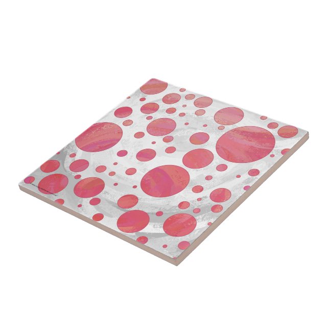 Salmon Swirl Dot Pattern Tile (Side)