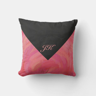 Salmon Swirl Monogram Cushion