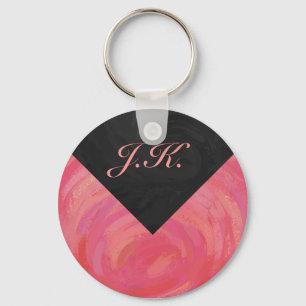 Salmon Swirl Monogram Key Ring