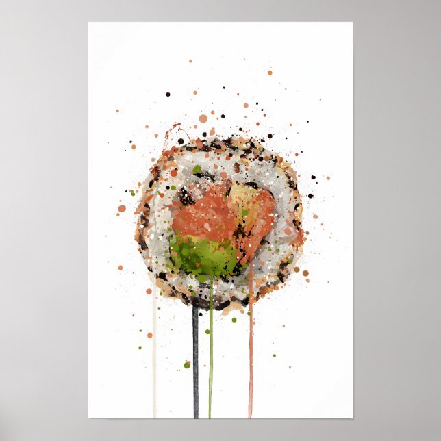 Salmon Uramaki Sushi Poster (Front)