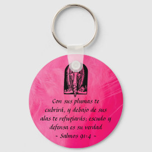 Salmos 91:4 keychain Spanish