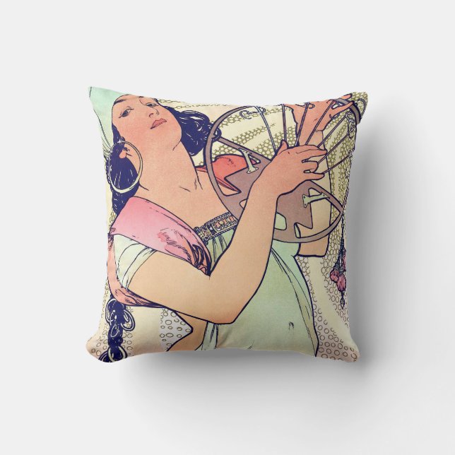 Salome, Alphonse Mucha Cushion (Front)