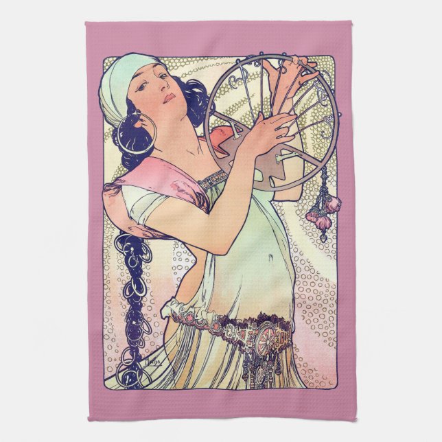 Salome, Alphonse Mucha Tea Towel (Vertical)