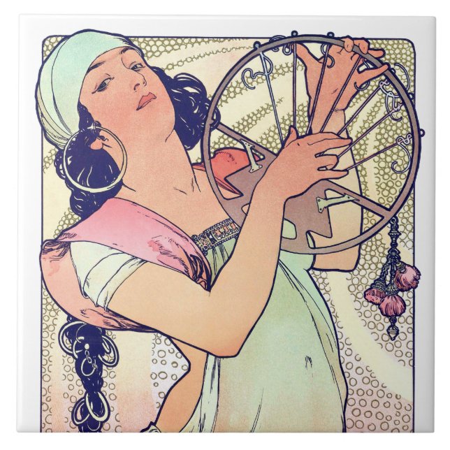 Salome, Alphonse Mucha Tile (Front)