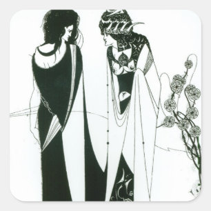 Salome with her mother, Herodias, 1894 (litho) (b/ Square Sticker