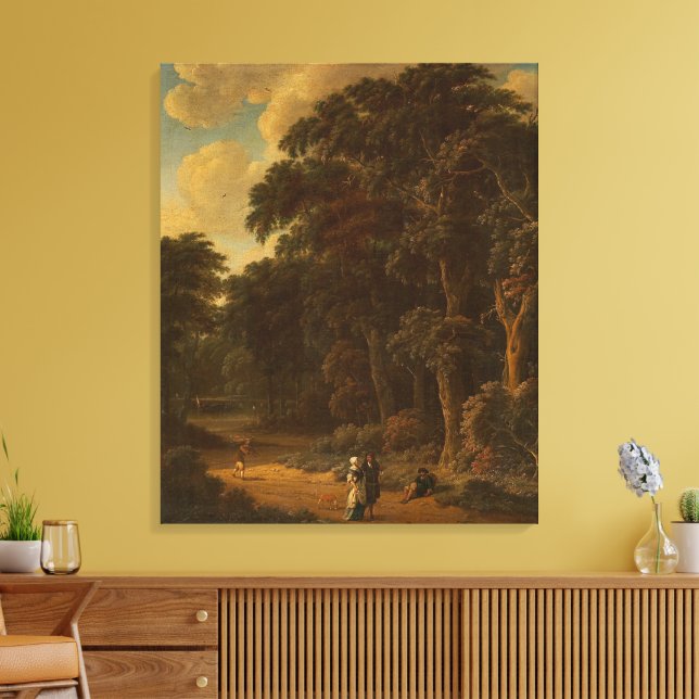 Salomon Rombouts - Forest Landscape with Forest... Canvas Print (Insitu(LivingRoom))
