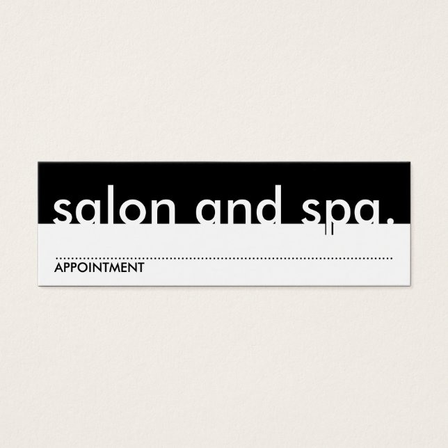 salon and spa. (appointment card) (Front)