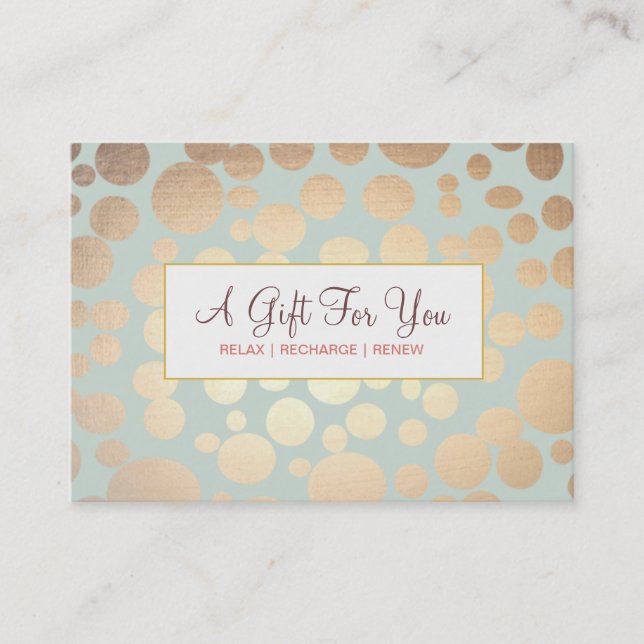 Salon and Spa Faux Gold Leaf Look Gift Certificate (Front)