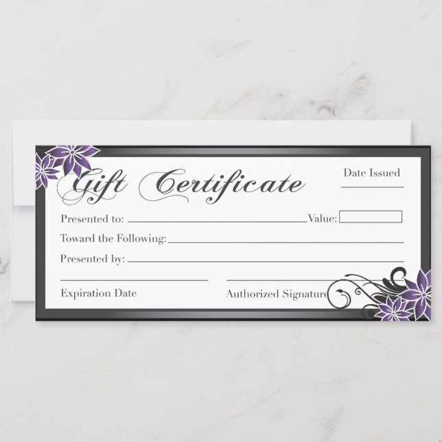 Salon and Spa Gift Certificate (Front)