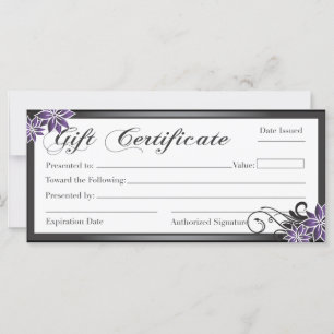 Salon and Spa Gift Certificate