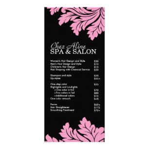 Salon and Spa Price List & Rack Card