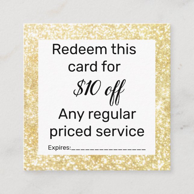 Salon and spa promotional square business card (Front)