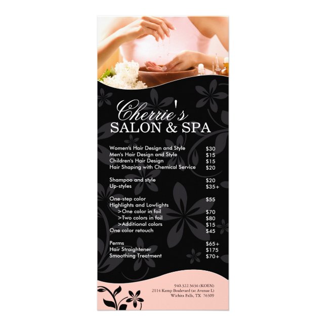 Salon and Spa Rack Card (Front)