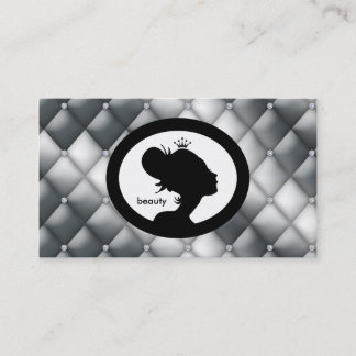 Salon Appointment Card Crown Woman Silhouette