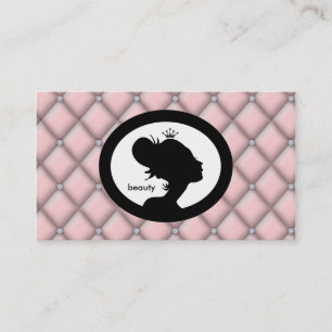 Salon Appointment Card Crown Woman Silhouette