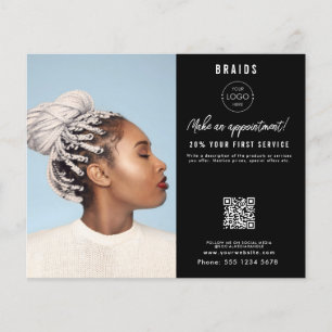 Salon Appointment Hair Braids Business Logo Flyer