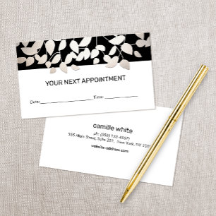 Salon Appointment Reminder Black and White Card
