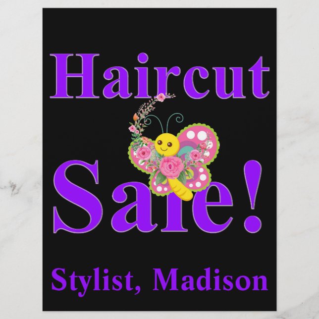 Salon Barber Haircut Sale Posters Promotional Flye Flyer (Front)