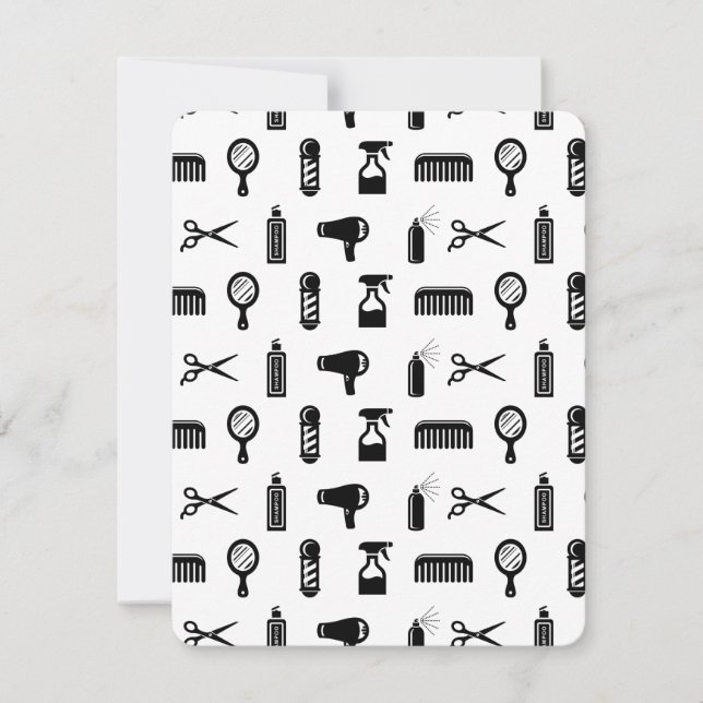 Salon & Barber Hairdresser Pattern CUSTOM COLOR Invitation (Front)