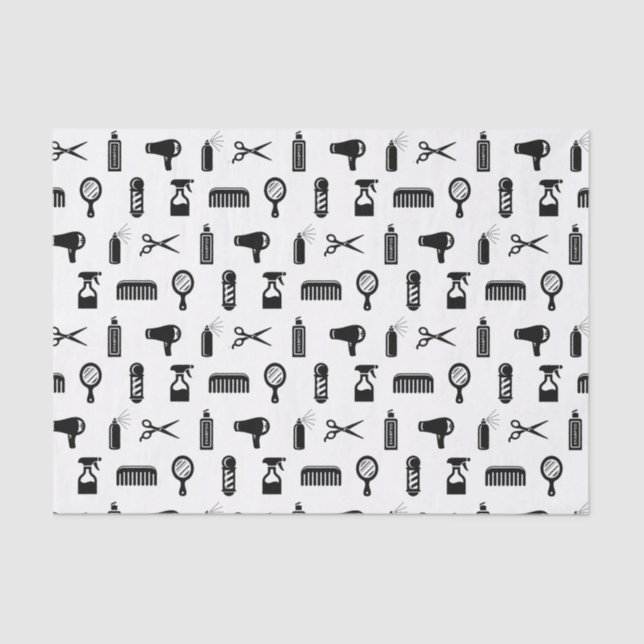 Salon & Barber Hairdresser Pattern CUSTOM COLOR Tissue Paper (Front)