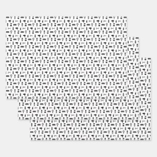 Salon & Barber Hairdresser Pattern CUSTOM COLOR Wrapping Paper Sheet