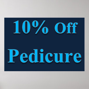Salon Barbershop Posters 10% Off Pedicure Blue 