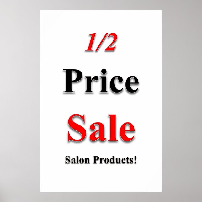 Salon Barbershop Posters 1/2 Price Sale Products (Front)
