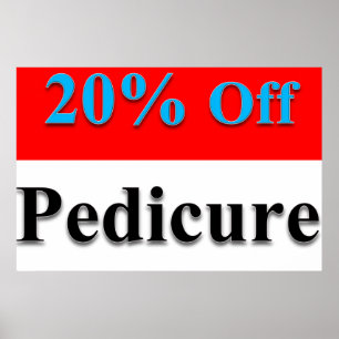 Salon Barbershop Posters 20% Off Pedicure Blue