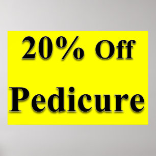 Salon Barbershop Posters 20% Off Pedicure Yellow
