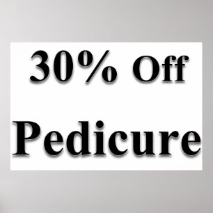 Salon Barbershop Posters 30% Off Pedicure 
