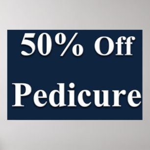 Salon Barbershop Posters 50% Off Pedicure Black