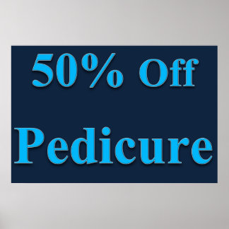 Salon Barbershop Posters 50% Off Pedicure Blue