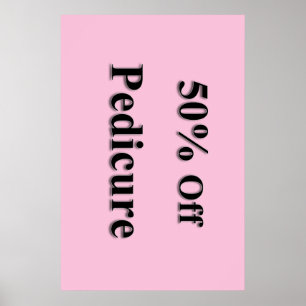 Salon Barbershop Posters 50% Off Pedicure Pink