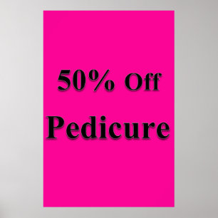 Salon Barbershop Posters 50% Off Pedicure Pink