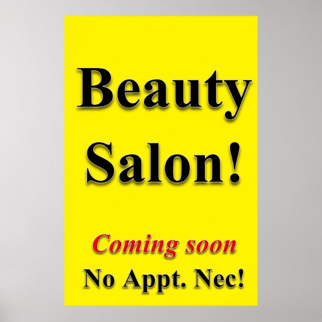 Salon Barbershop Posters Beauty Salon Coming Soon (Front)