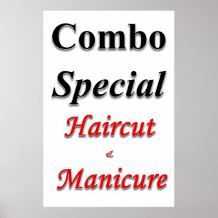 Salon Barbershop Posters Combo Haircut & Manicure