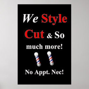 Salon Barbershop Posters Cut Style Barber