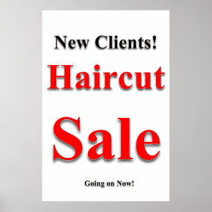 Salon Barbershop Posters Haircut Sale New Clients