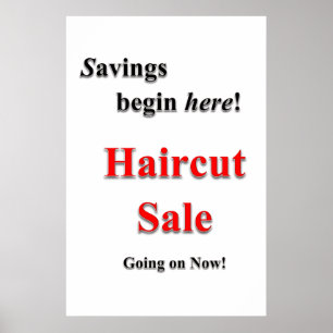 Salon Barbershop Posters Haircut Sale Savings