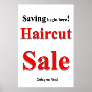 Salon Barbershop Posters Haircut Sale Savings
