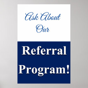 Salon Barbershop Posters Referral Program Blue