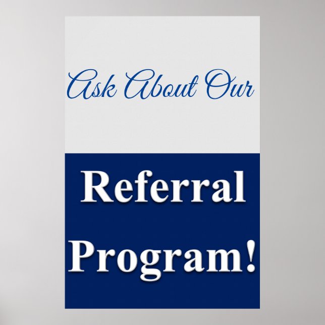 Salon Barbershop Posters Referral Program Blue (Front)