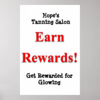 Salon Barbershop Posters Tanning Earn Rewards